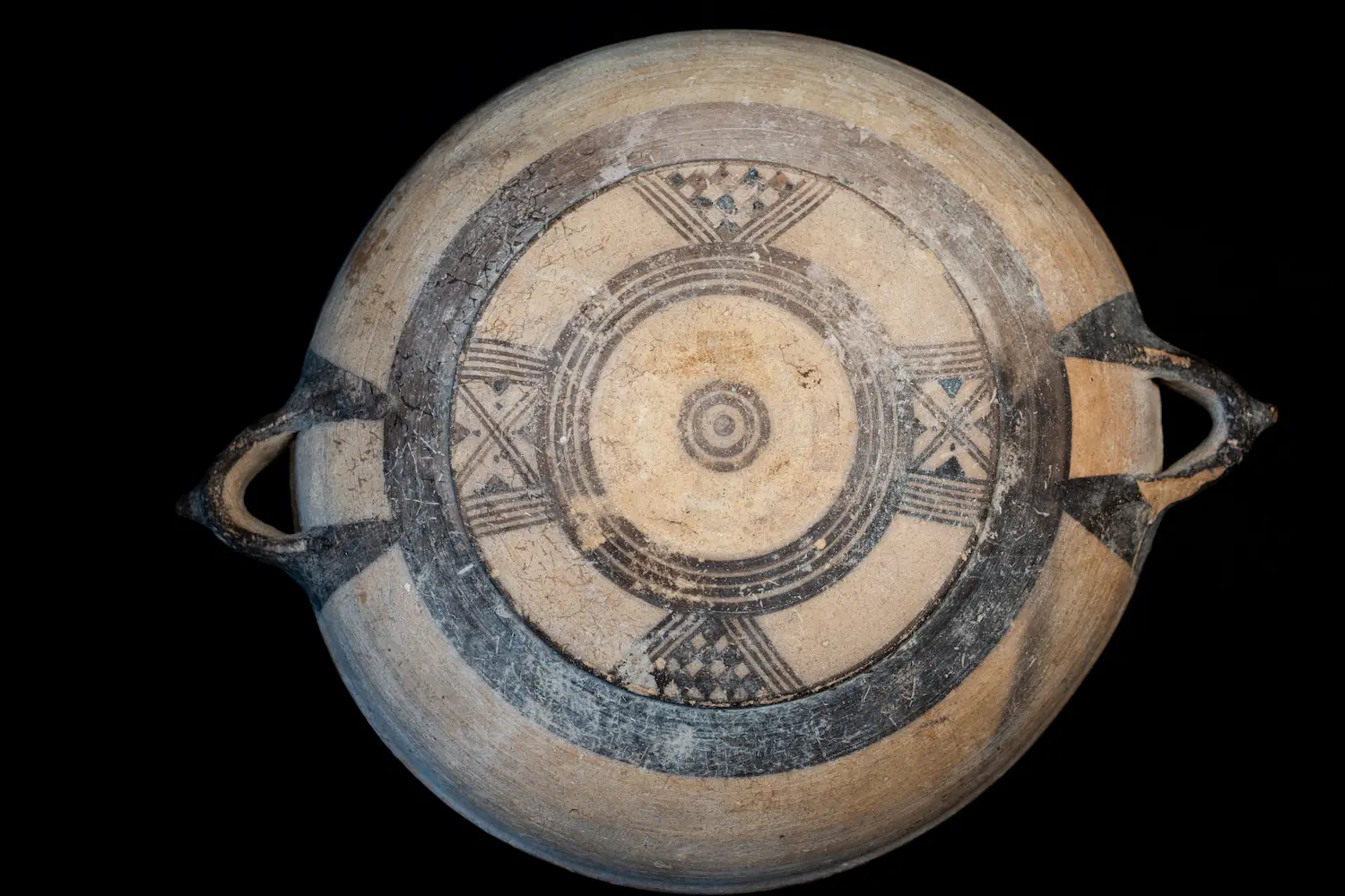 Large Wheel-Made White Slip Ware Plate, Geometric Cypriot dish