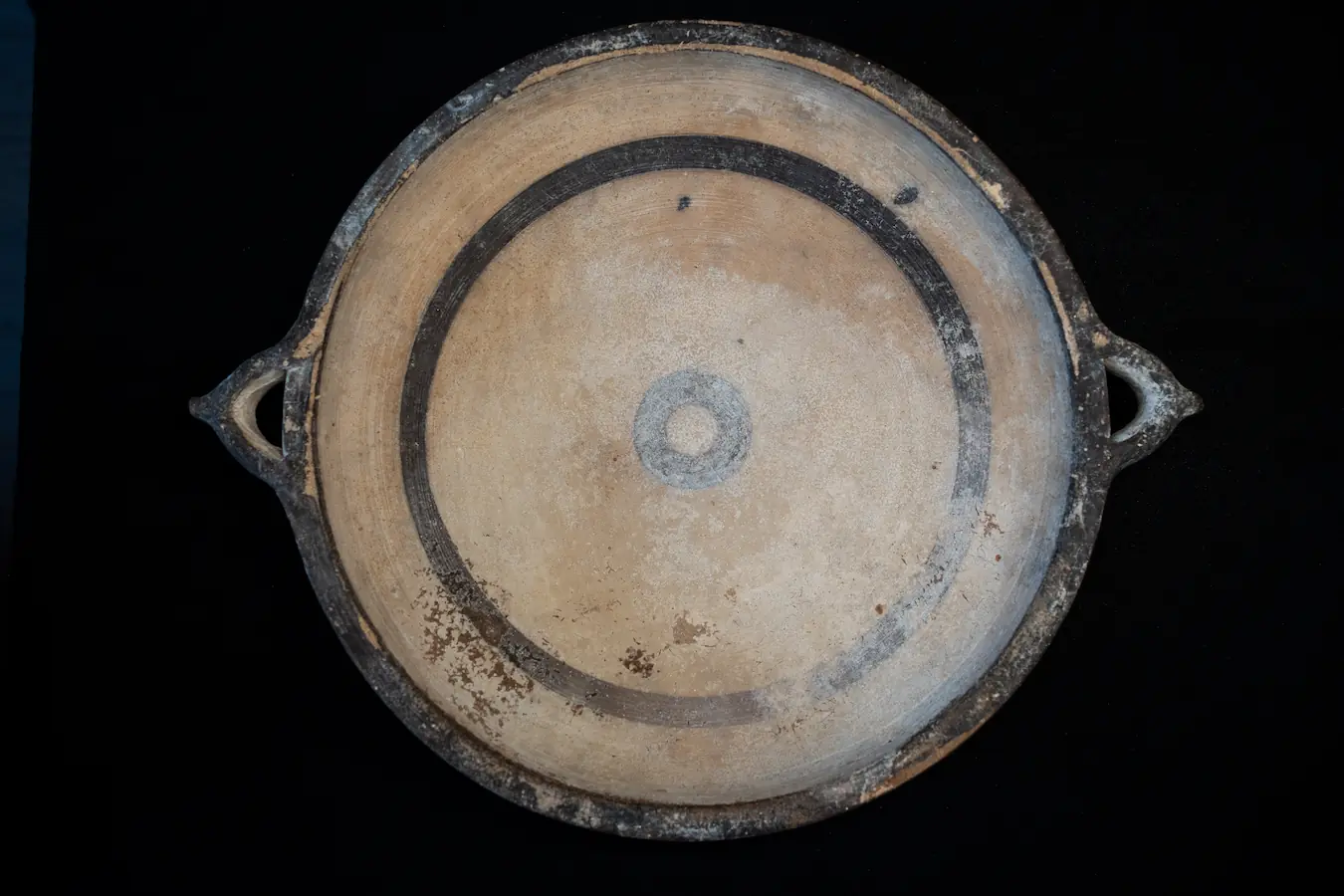 Large Wheel-Made White Slip Ware Plate, Geometric Cypriot dish