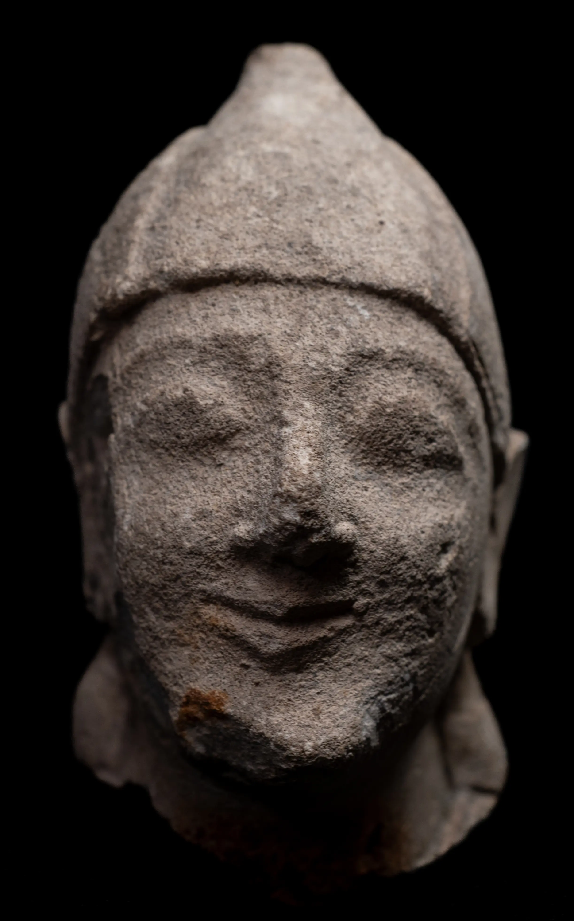 Archaic Limestone Head, Archaic II Cypriot statue