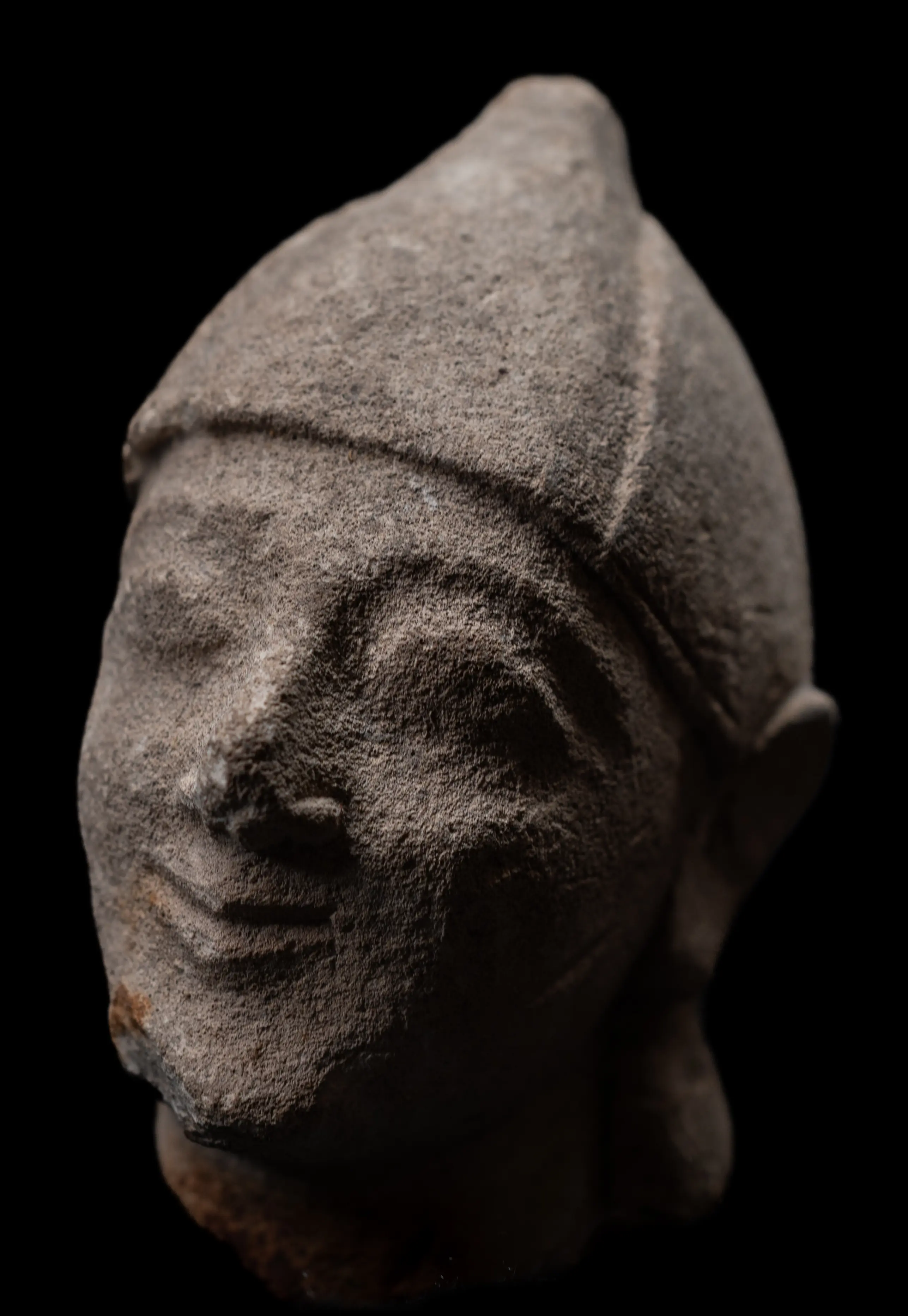 Archaic Limestone Head, Archaic II Cypriot statue