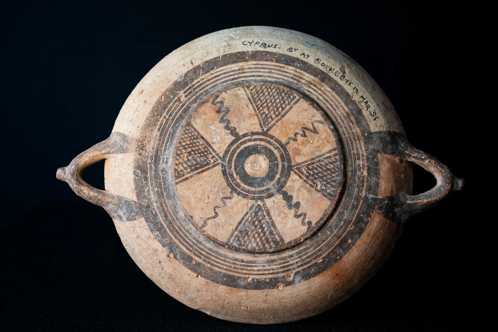 Wheel-Made White Slip Ware Plate, Geometric Cypriot dish