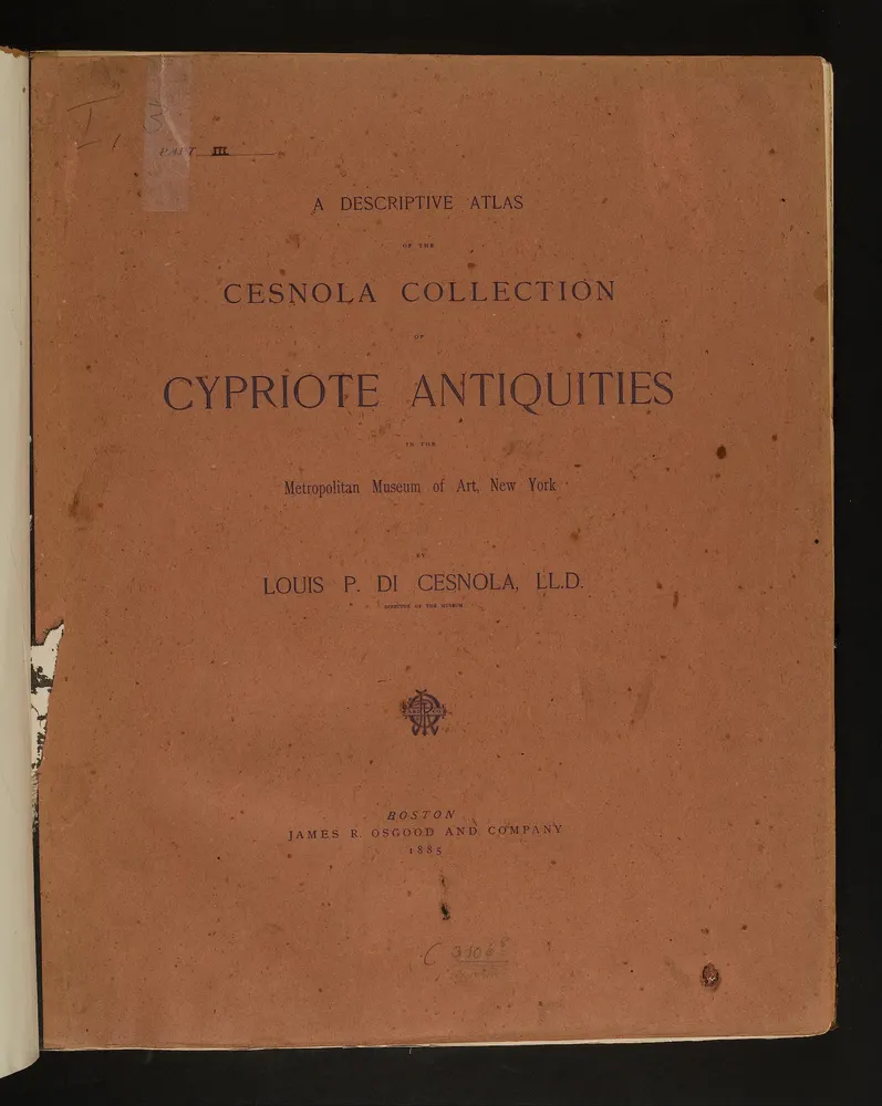 A Descriptive Atlas of the Cesnola Collection of Cypriote Antiquities in the Metropolitan Museum of Art, New York. Vol. I, Part III (Plates LXI–XC), scan 1