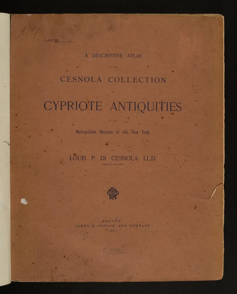 A Descriptive Atlas of the Cesnola Collection of Cypriote Antiquities in the Metropolitan Museum of Art, New York. Vol. I, Part IV (Plates XCI–CXX), scan 1