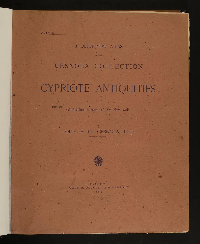 A Descriptive Atlas of the Cesnola Collection of Cypriote Antiquities in the Metropolitan Museum of Art, New York. Vol. I, Part V (Plates CXXI–CL), scan 1