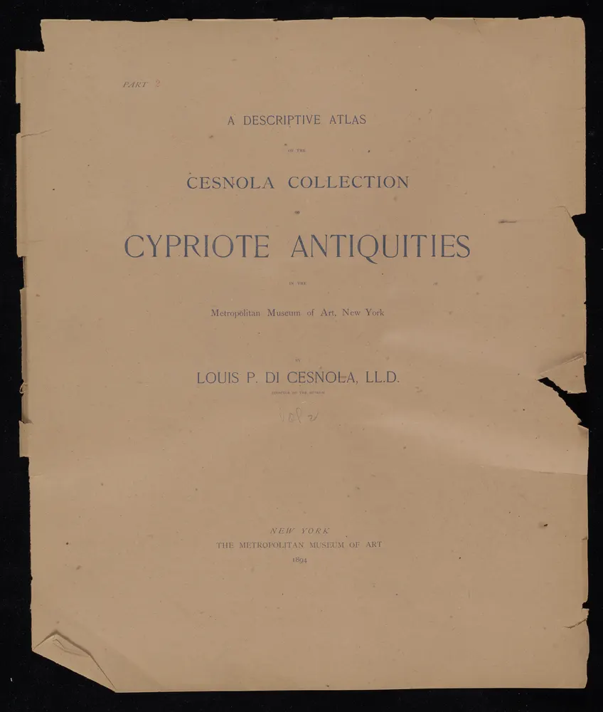 A Descriptive Atlas of the Cesnola Collection of Cypriote Antiquities in the Metropolitan Museum of Art, New York. Vol. II, Part II (Plates XXXI–LX), scan 1