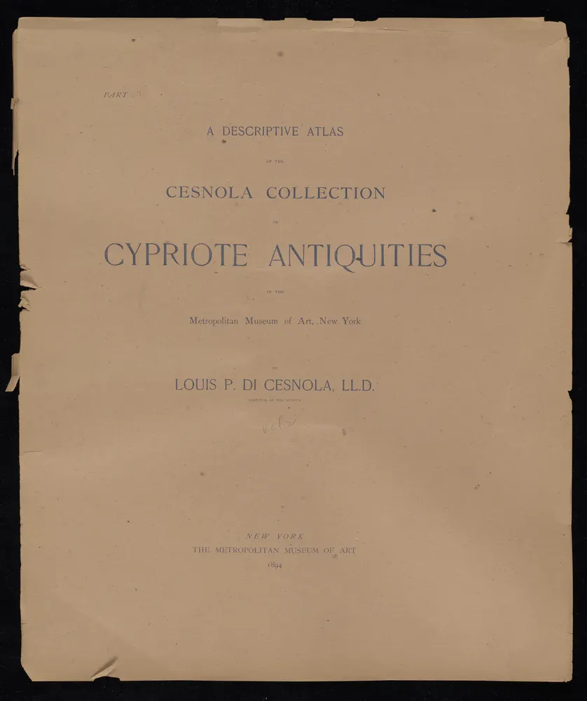 A Descriptive Atlas of the Cesnola Collection of Cypriote Antiquities in the Metropolitan Museum of Art, New York. Vol. II, Part III (Plates LXI–XC), scan 1