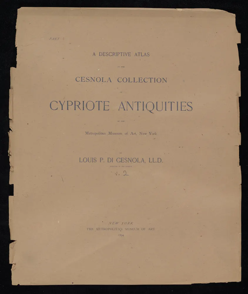 A Descriptive Atlas of the Cesnola Collection of Cypriote Antiquities in the Metropolitan Museum of Art, New York. Vol. II, Part IV (Plates XCI–CXX), scan 1