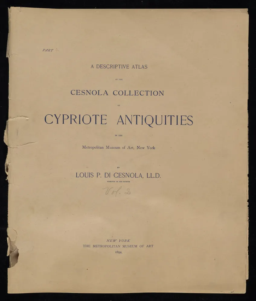 A Descriptive Atlas of the Cesnola Collection of Cypriote Antiquities in the Metropolitan Museum of Art, New York. Vol. II, Part V (Plates CXXI–CL), scan 1