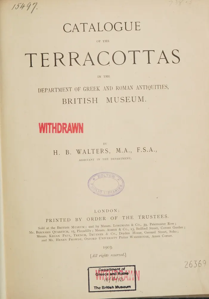 Catalogue of the Terracottas in the Department of Greek and Roman Antiquities, British Museum, scan 5