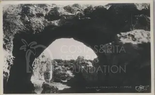 The ruins of Salamis seen through a stone arch