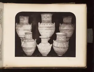 Painted terracotta jars and jugs with handles