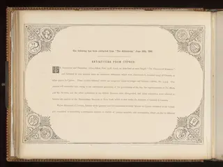 "Antiquities from Cyprus": a review reprinted from The Athenaeum, 26 June 1880