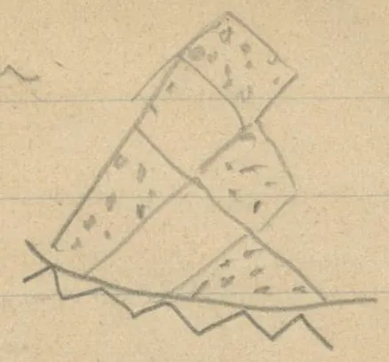 Pattern of dotted rhombuses above a zigzag line