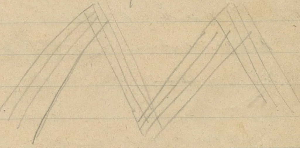 Zigzag band of parallel lines