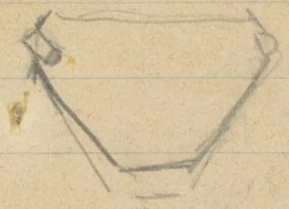 Profile of a bowl with small lugs at the rim