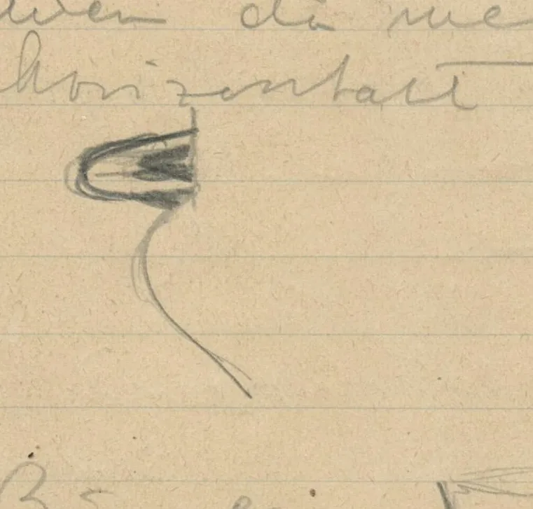 Profile of a vessel rim and shoulder with a horizontal handle