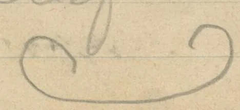 Curved line with curled ends