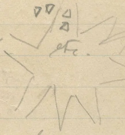 Multi-pointed star with small triangles inside the upper points