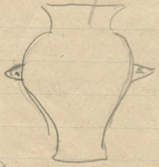 Profile of a pyriform vessel with two pierced lug handles
