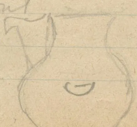 Profile of a vessel with a spout on the shoulder and a lug handle on the body