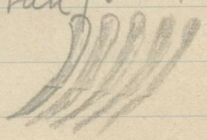 Five curved parallel strokes