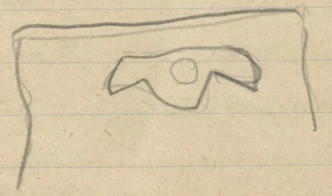 Upper part of a vessel with a pierced ledge handle