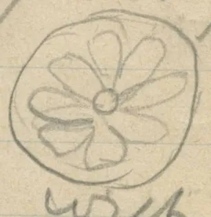 Circular disc with an eight-petalled rosette inside