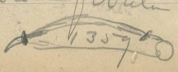Three object outlines: a cylinder on the left, an arched fibula in the middle, and a bow-shaped fibula on the right