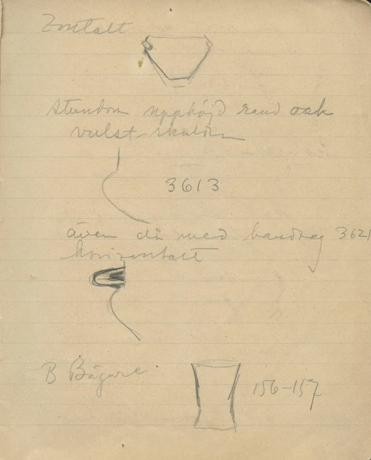 Scan 7 of notebook 000005 (Notes on pottery from Troy, the Cyclades and Crete), handwritten in Swedish, with drawings. The transcription and translation follow.