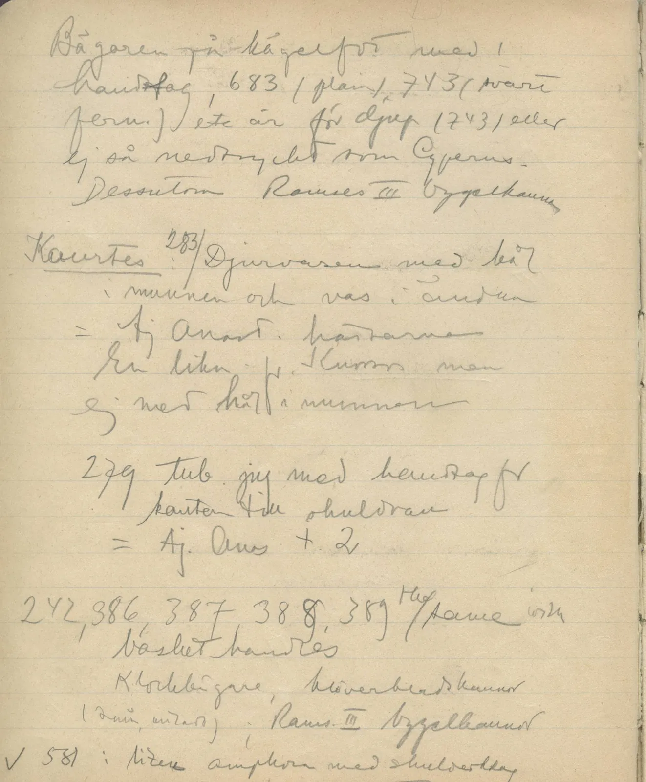 Scan 65 of notebook 000005 (Notes on pottery from Troy, the Cyclades and Crete), handwritten in Swedish. The transcription and translation follow.