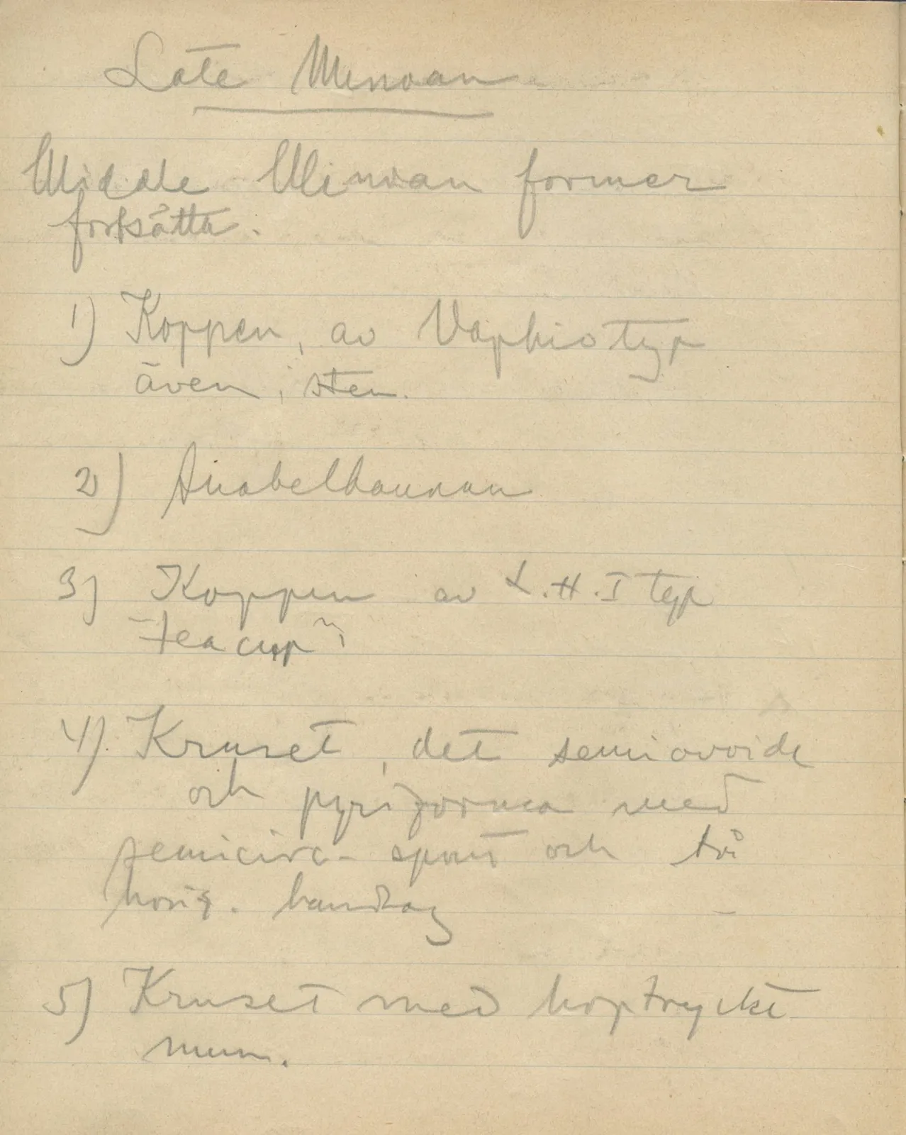 Scan 73 of notebook 000005 (Notes on pottery from Troy, the Cyclades and Crete), handwritten in Swedish. The transcription and translation follow.