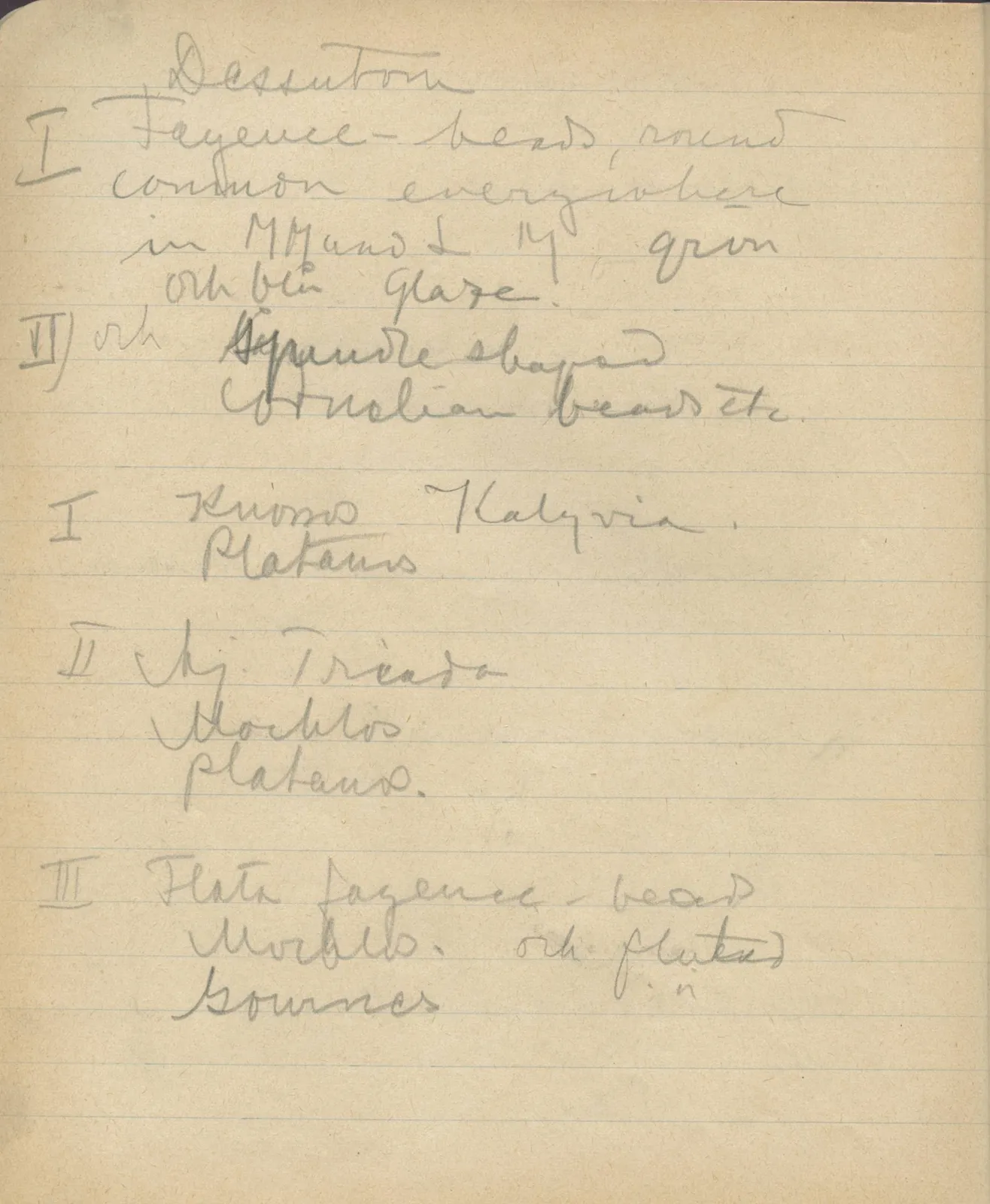 Scan 87 of notebook 000005 (Notes on pottery from Troy, the Cyclades and Crete), handwritten in Swedish. The transcription and translation follow.