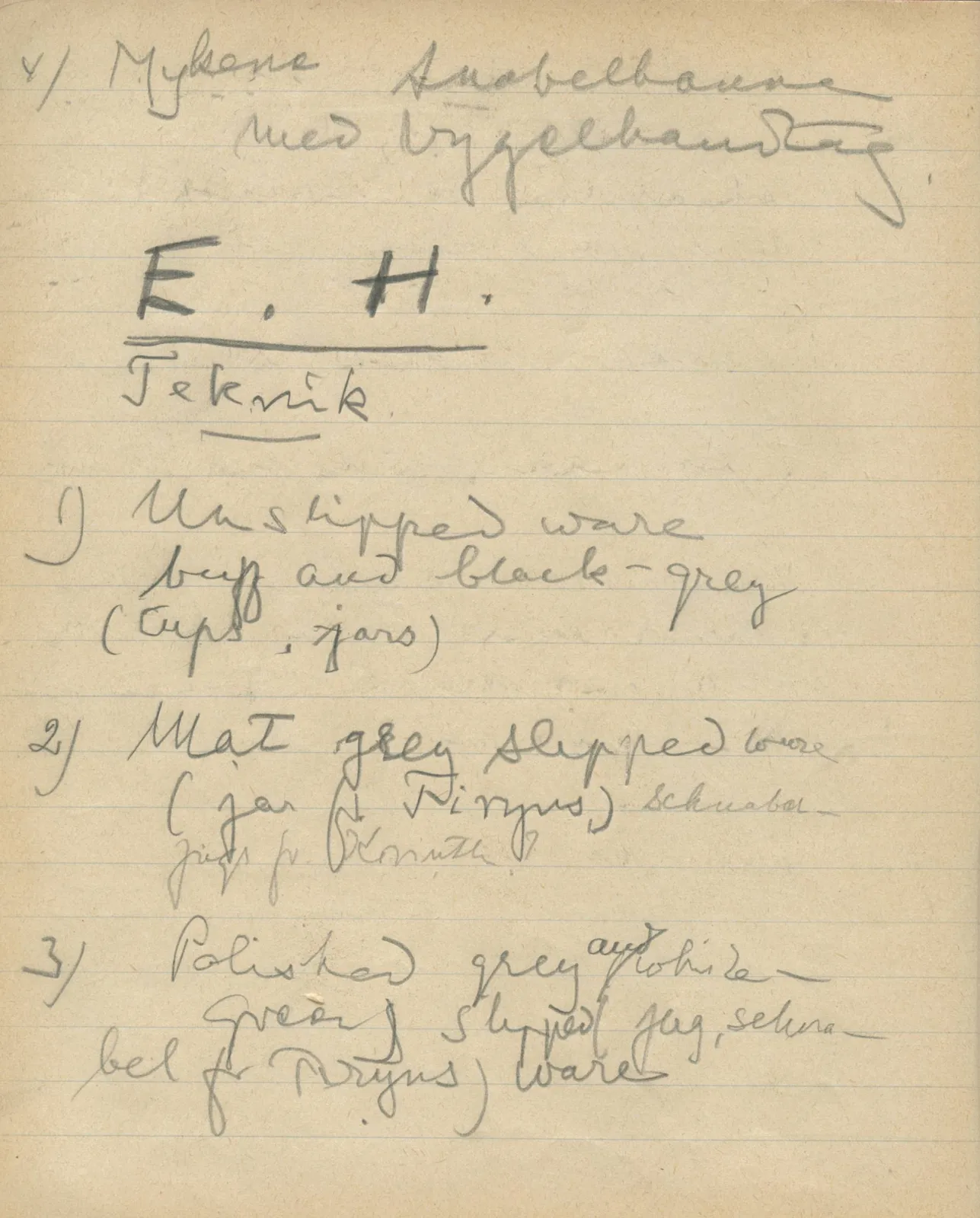 Scan 101 of notebook 000005 (Notes on pottery from Troy, the Cyclades and Crete), handwritten in Swedish. The transcription and translation follow.