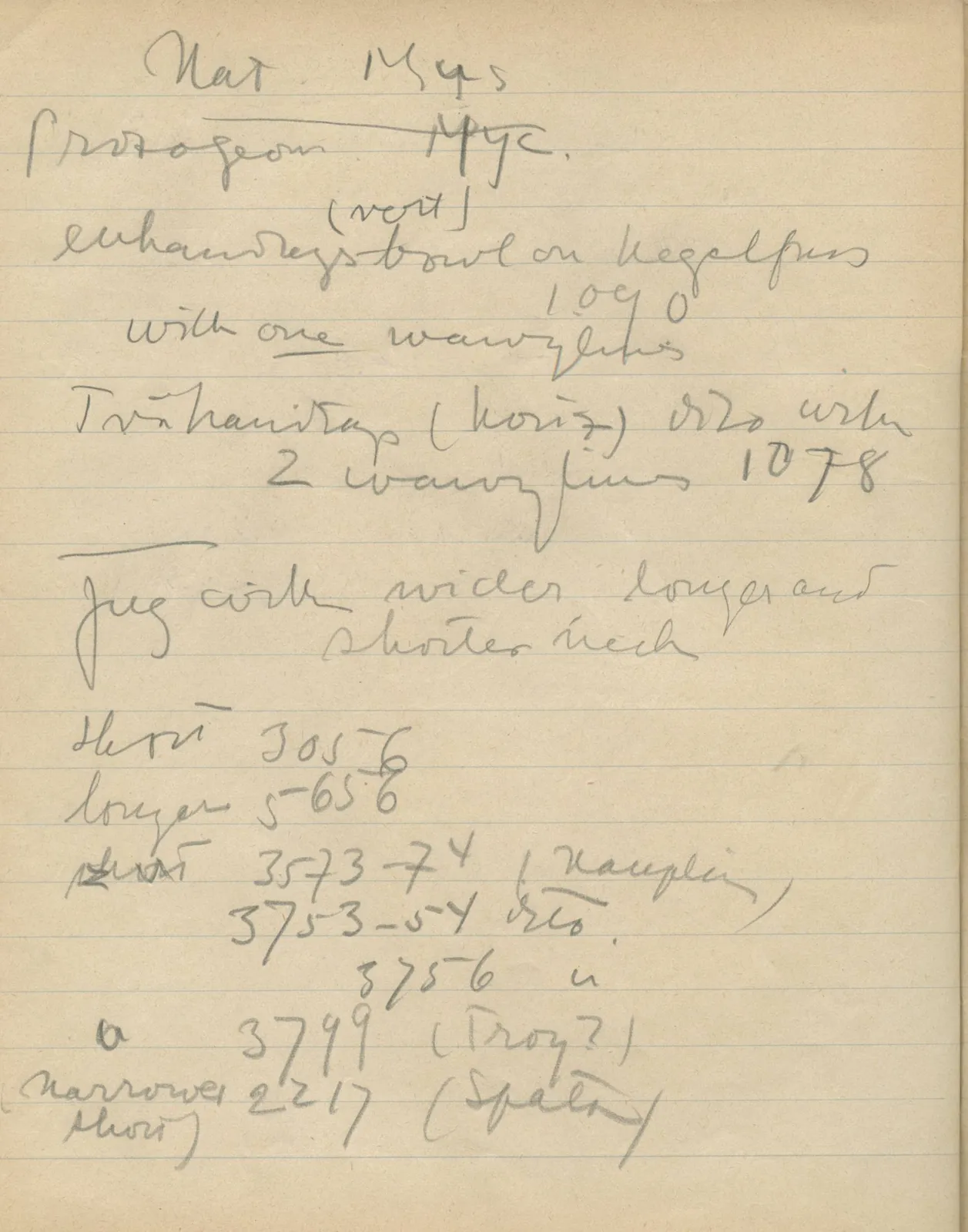 Scan 125 of notebook 000005 (Notes on pottery from Troy, the Cyclades and Crete), handwritten in Swedish. The transcription and translation follow.