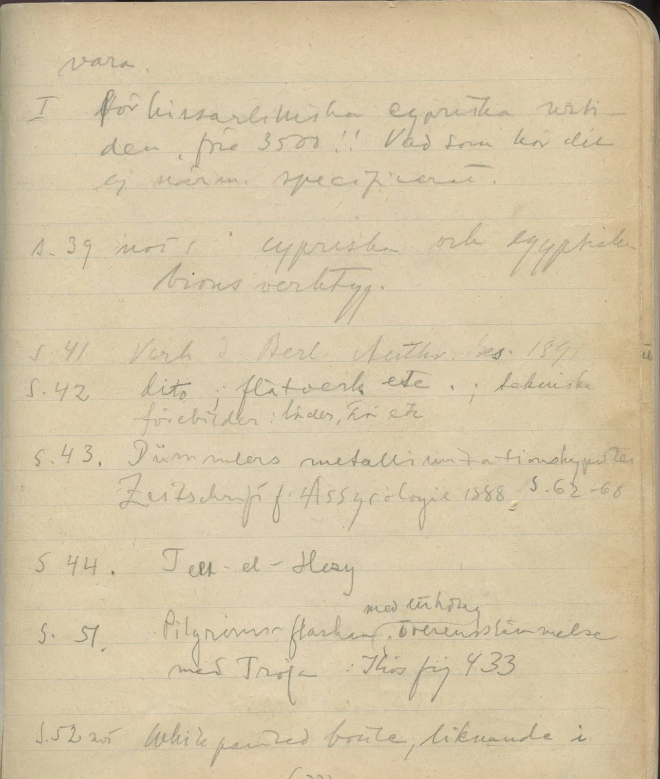 Scan 164 of notebook 000005 (Notes on pottery from Troy, the Cyclades and Crete), handwritten in Swedish. The transcription and translation follow.