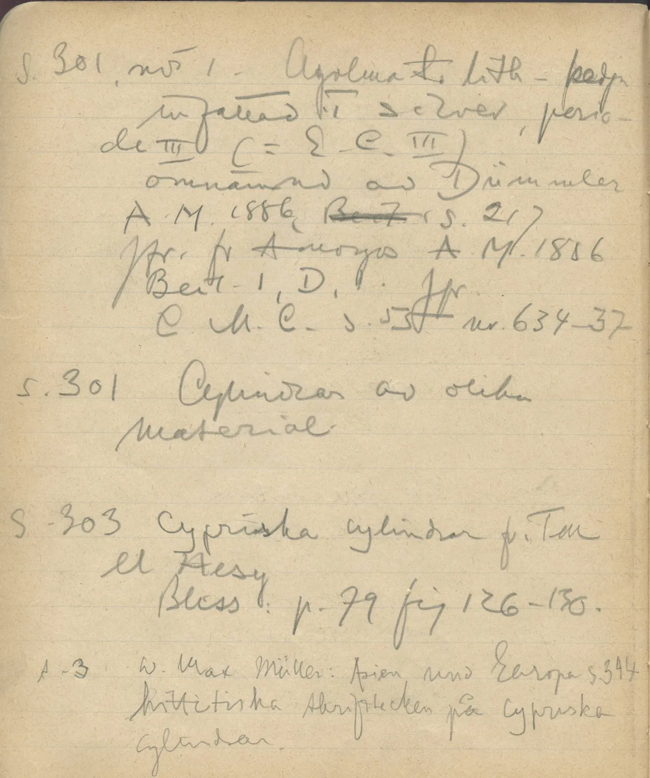 Scan 169 of notebook 000005 (Notes on pottery from Troy, the Cyclades and Crete), handwritten in Swedish. The transcription and translation follow.