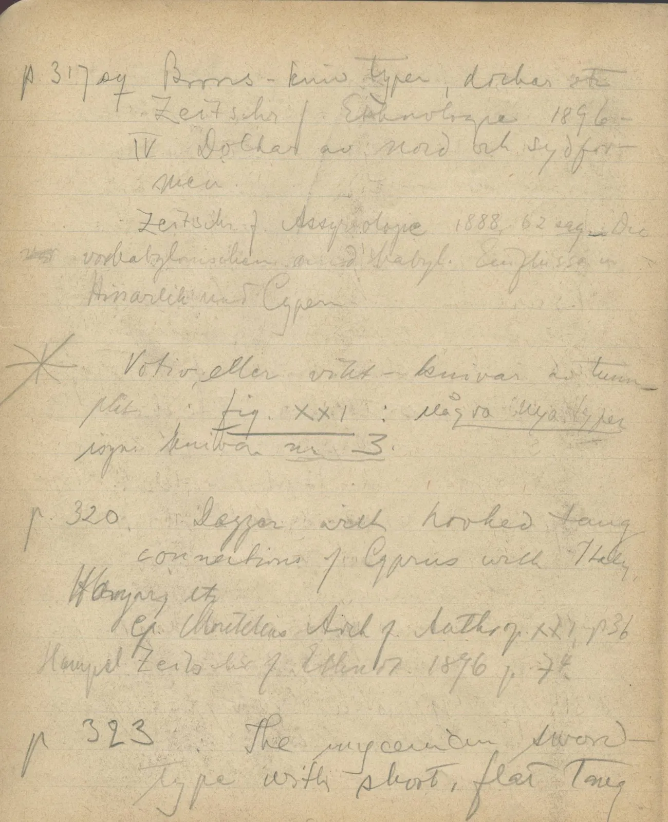 Scan 171 of notebook 000005 (Notes on pottery from Troy, the Cyclades and Crete), handwritten in Swedish. The transcription and translation follow.