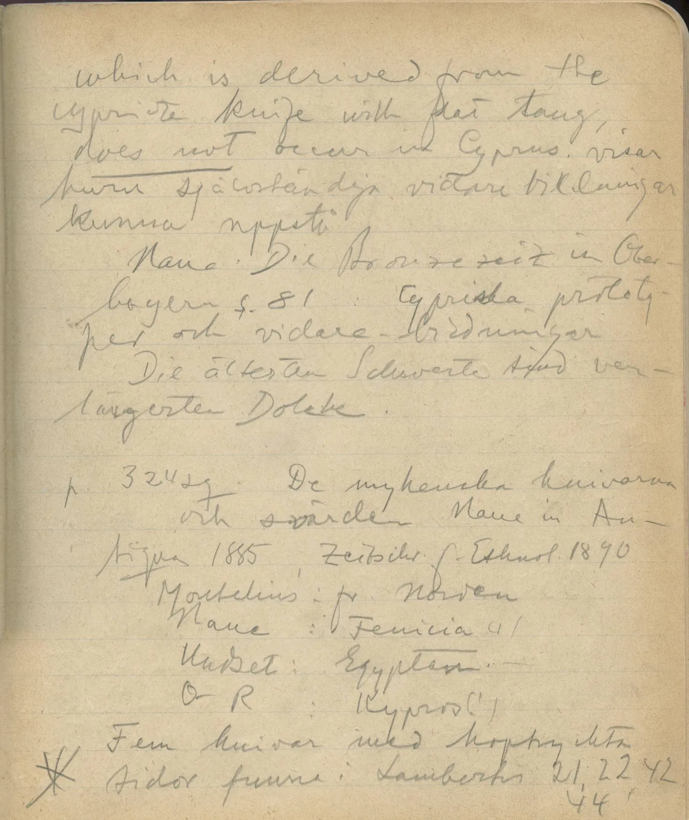 Scan 172 of notebook 000005 (Notes on pottery from Troy, the Cyclades and Crete), handwritten in Swedish. The transcription and translation follow.