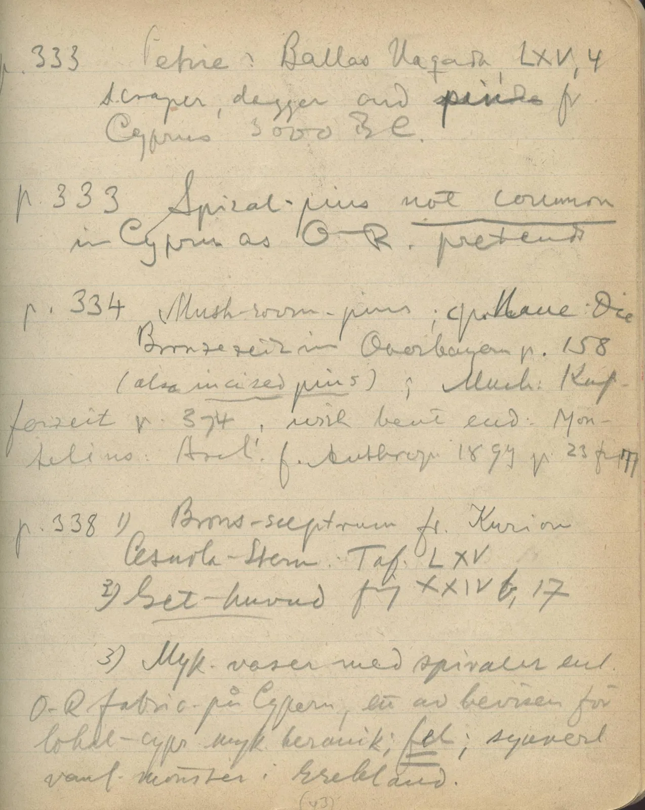 Scan 174 of notebook 000005 (Notes on pottery from Troy, the Cyclades and Crete), handwritten in Swedish. The transcription and translation follow.