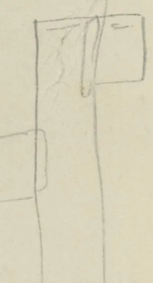 Plan of a long rectangular corridor or dromos with two smaller rectangular projections, one on each side