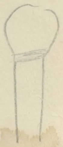 Plan of a rounded chamber at the end of a straight corridor or dromos