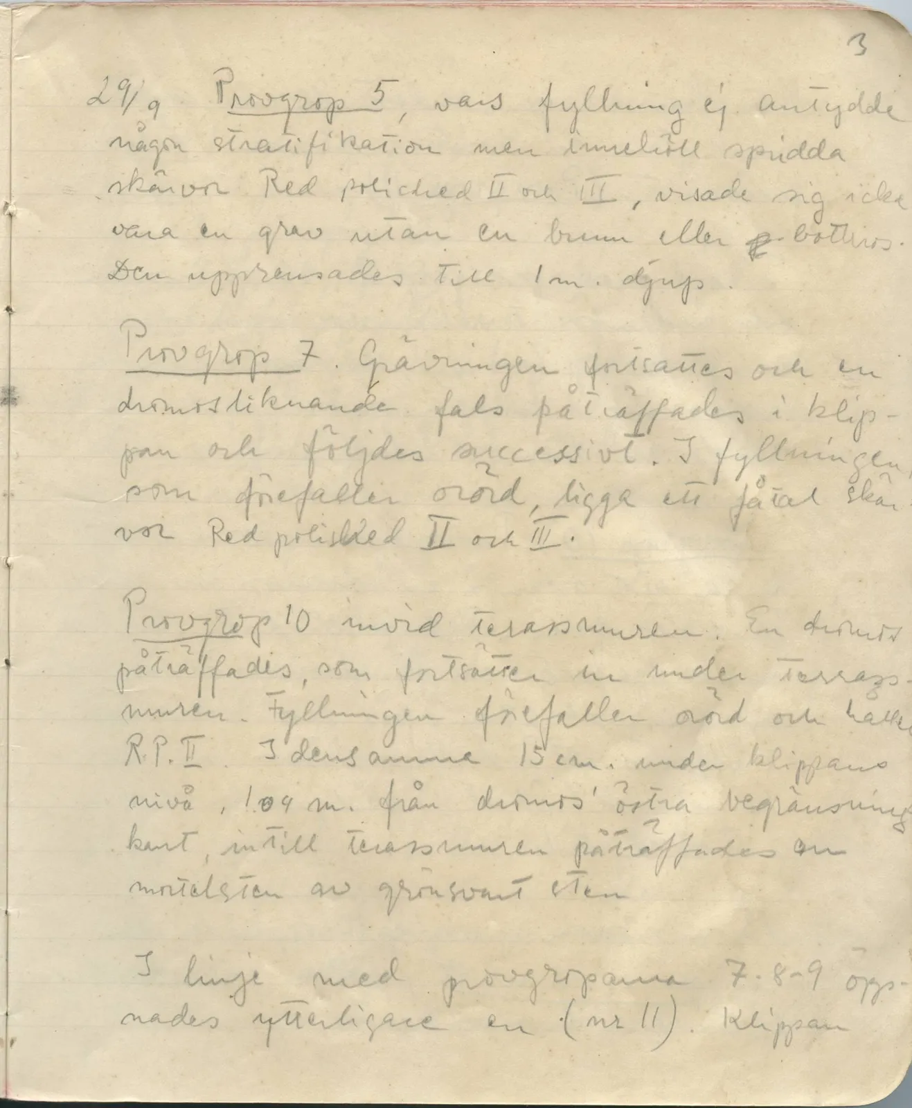 Scan 4 of field diary DII:1a (Lapithos, Vrysi tou Barba), handwritten in Swedish. The transcription and translation follow.