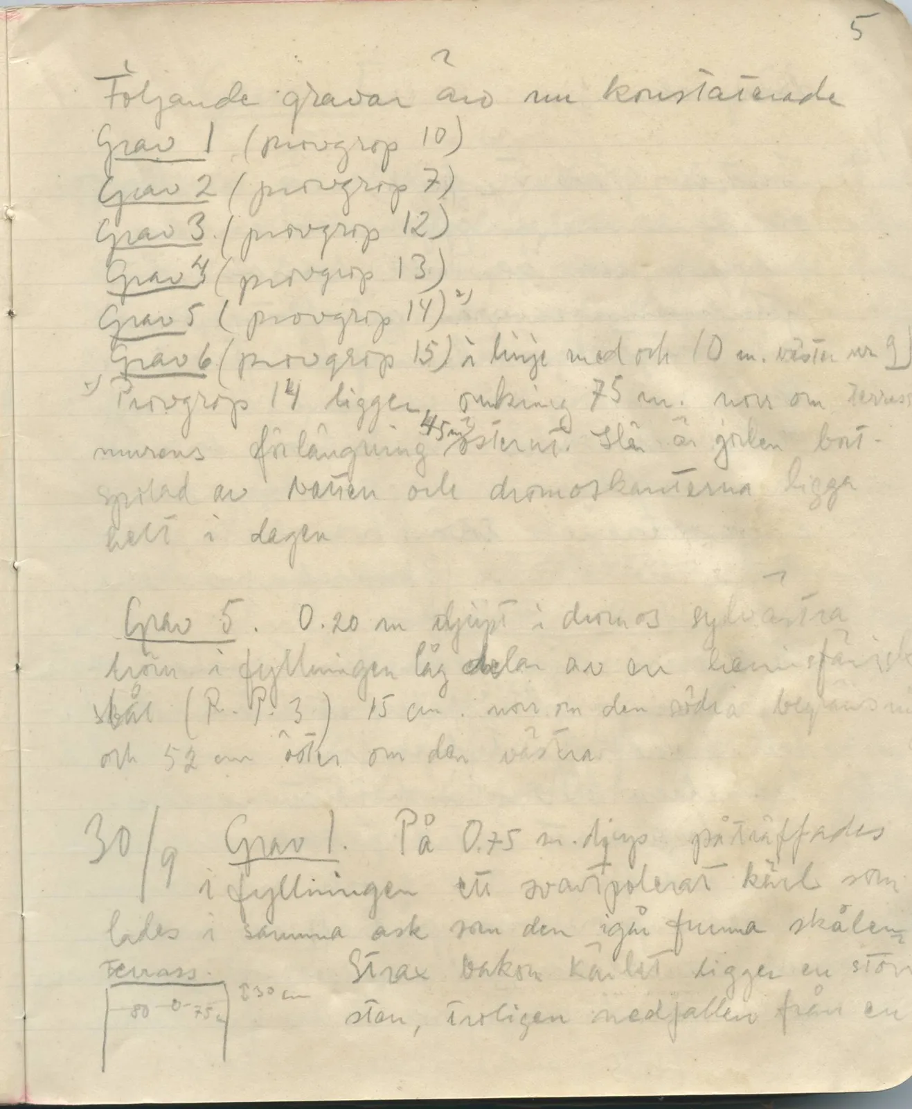 Scan 6 of field diary DII:1a (Lapithos, Vrysi tou Barba), handwritten in Swedish, with drawings. The transcription and translation follow.