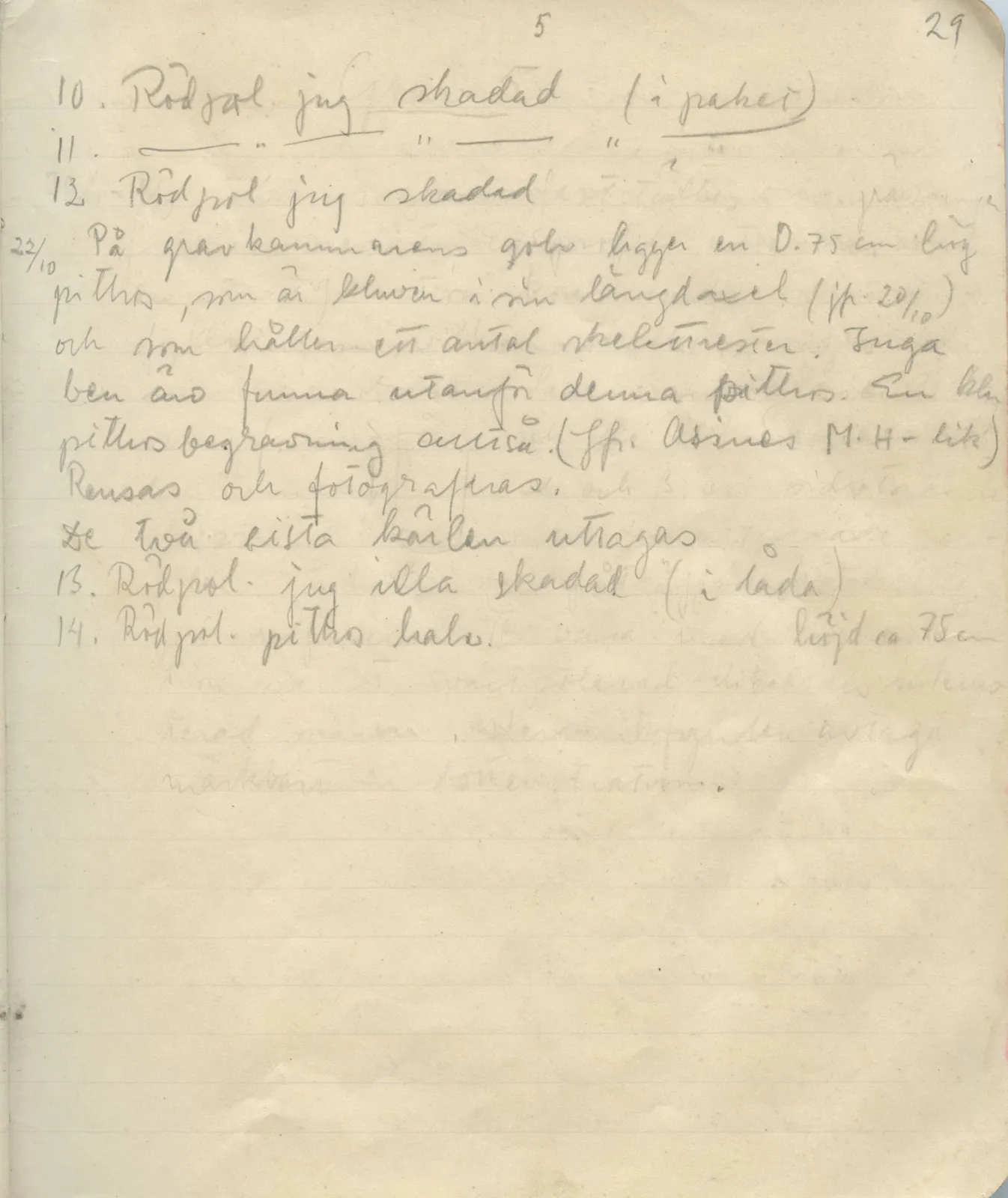Scan 29 of field diary DII:1a (Lapithos, Vrysi tou Barba), handwritten in Swedish. The transcription and translation follow.