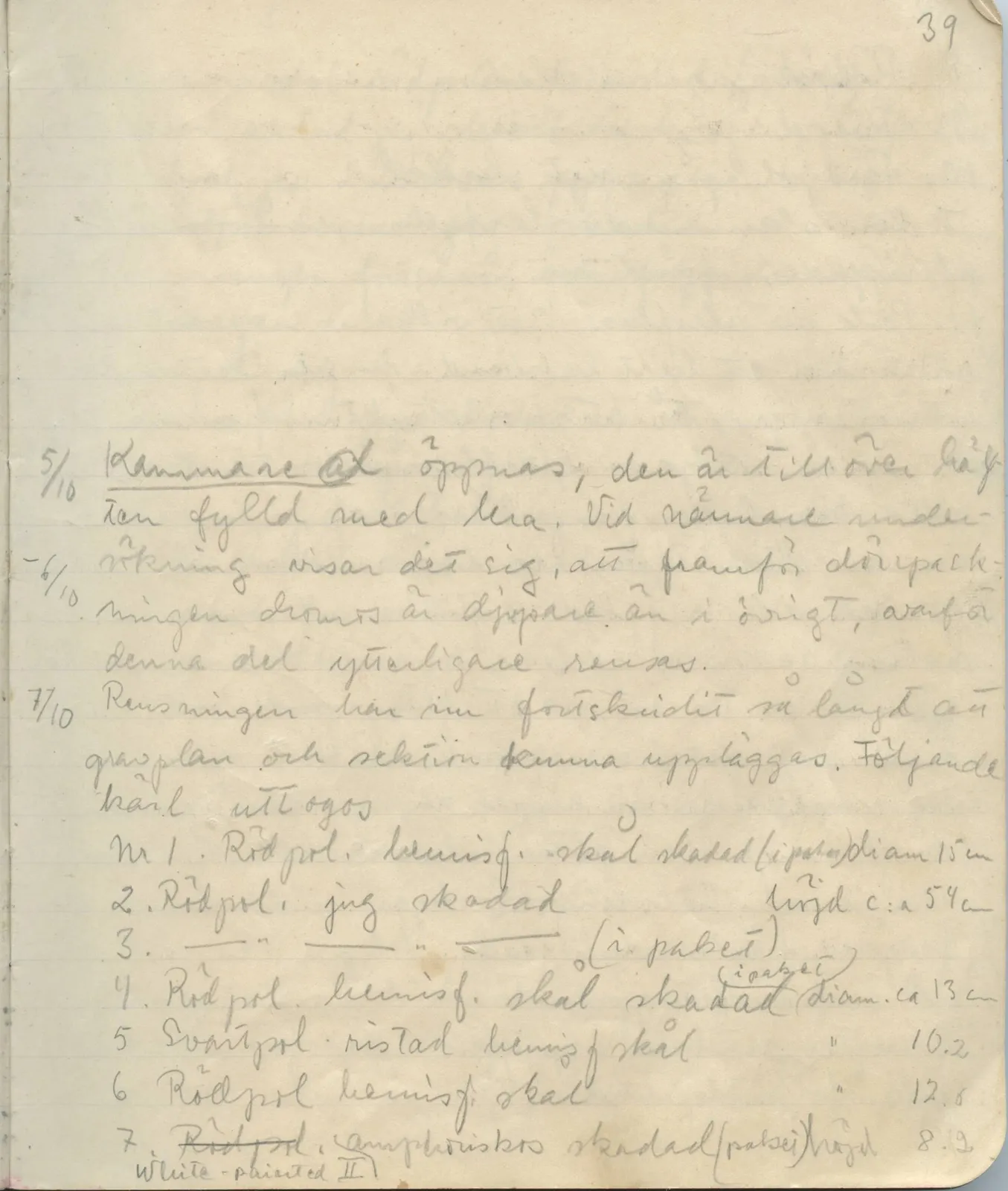 Scan 36 of field diary DII:1a (Lapithos, Vrysi tou Barba), handwritten in Swedish. The transcription and translation follow.