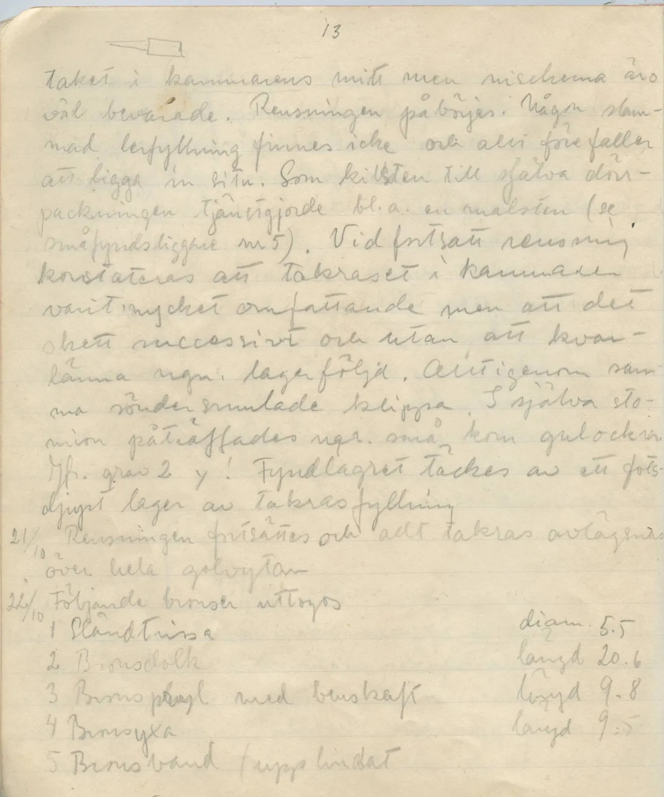 Scan 49 of field diary DII:1a (Lapithos, Vrysi tou Barba), handwritten in Swedish, with drawings. The transcription and translation follow.