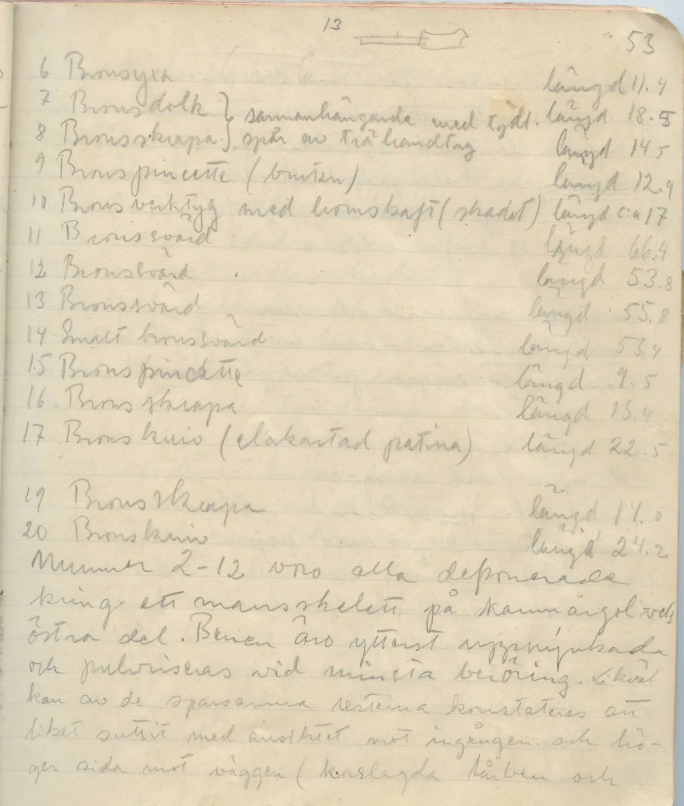 Scan 50 of field diary DII:1a (Lapithos, Vrysi tou Barba), handwritten in Swedish. The transcription and translation follow.