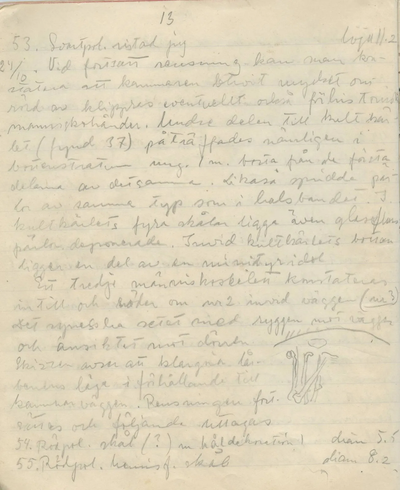 Scan 61 of field diary DII:1a (Lapithos, Vrysi tou Barba), handwritten in Swedish. The transcription and translation follow.