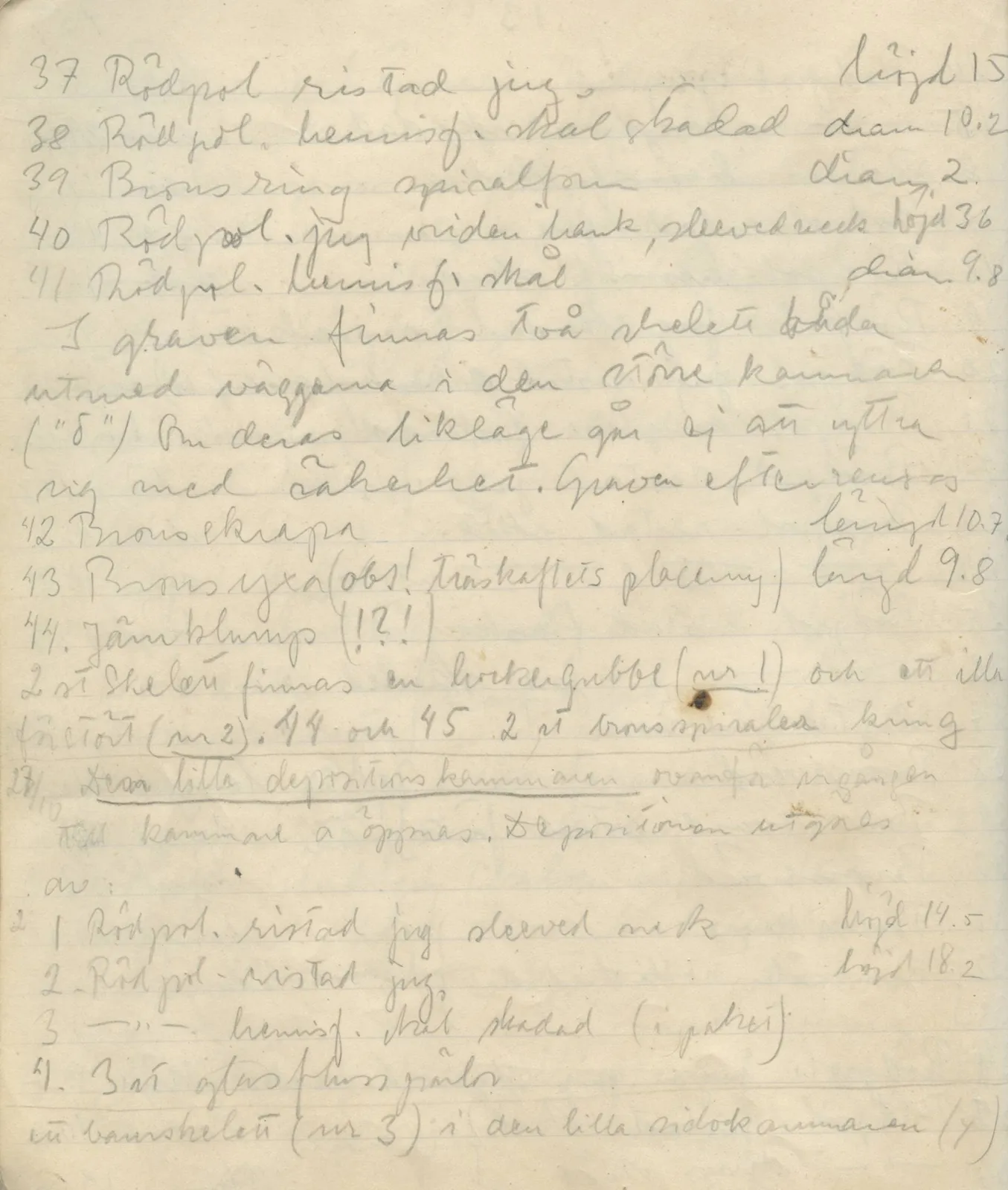 Scan 73 of field diary DII:1a (Lapithos, Vrysi tou Barba), handwritten in Swedish. The transcription and translation follow.