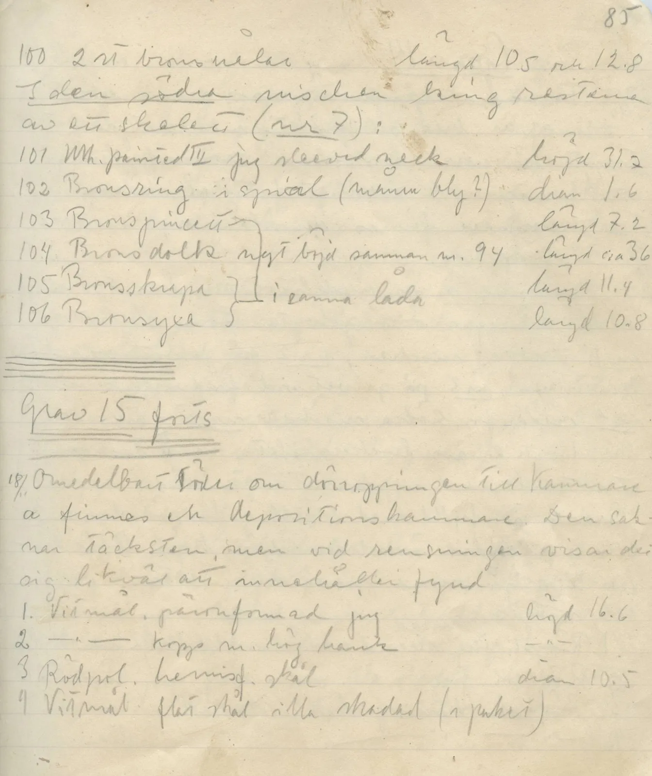 Scan 83 of field diary DII:1a (Lapithos, Vrysi tou Barba), handwritten in Swedish. The transcription and translation follow.